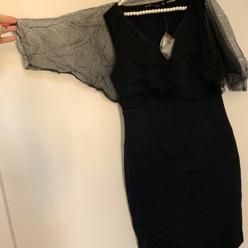 Ports 1961 black jersey w lace dress